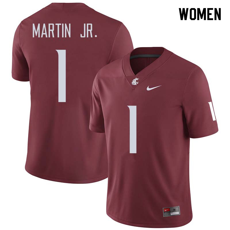 Women #1 Tavares Martin Jr. Washington State Cougars College Football Jerseys Sale-Crimson